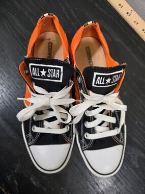 Converse All Star Low Top Sneaker Orange Black Size 9